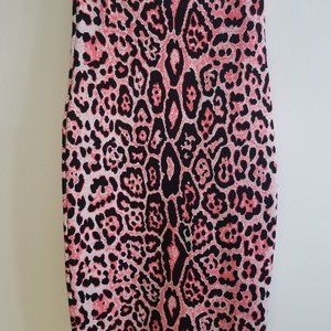 BCBGMaxAzria Bandage Pencil Skirt Pink Leopard XS